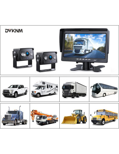 Kit de Monitor Doble 7" HD 1080P DVKNM con 2 Cámaras IP69