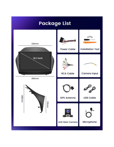 Estéreo de Coche Android Hikity 10.1" 2GB 64GB para Hyundai Tucson IX35 2010-2015