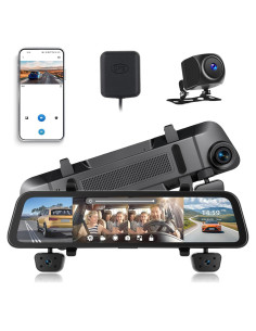 Cámara de tablero 1080P AMprime 12" 4 canales GPS visión nocturna