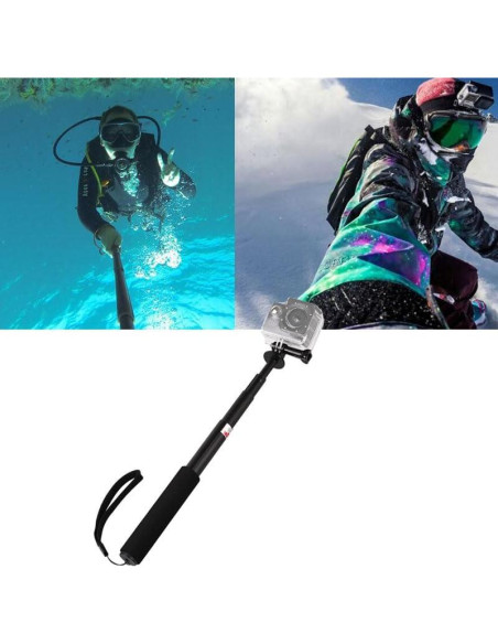 Bastón de Selfie Aluminio Extensible 75.5 cm para GoPro y Smartphone