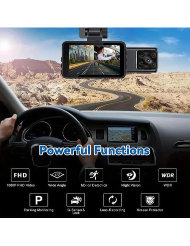 Cámara de Tablero XIKLOP FHD 1080P 3 Canales con WiFi