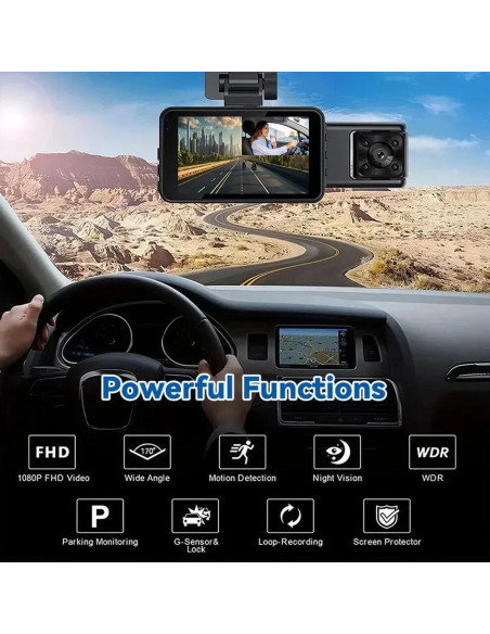 Cámara de Tablero XIKLOP FHD 1080P 3 Canales con WiFi