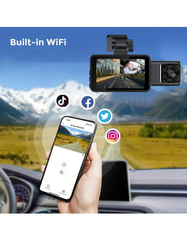 Cámara de Tablero XIKLOP FHD 1080P 3 Canales con WiFi