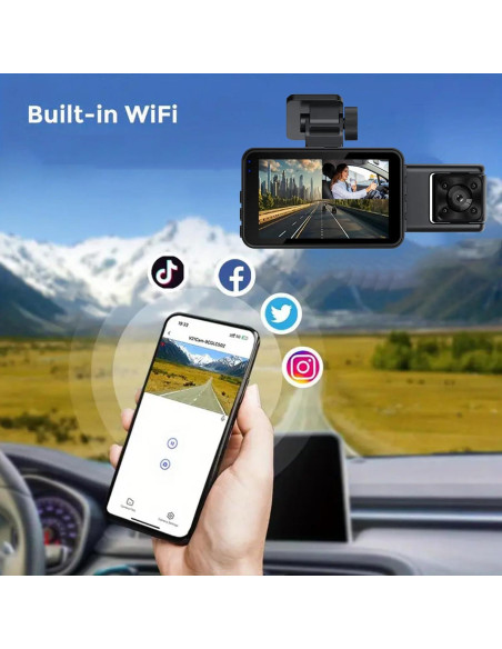 Cámara de Tablero XIKLOP FHD 1080P 3 Canales con WiFi