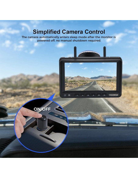 Cámara de Respaldo Inalámbrica VOONOA 1080P con Monitor 7"
