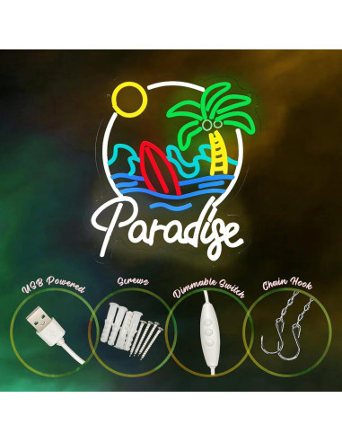 Luz de Neón LED Paraíso de Palma - Decoración Tropical