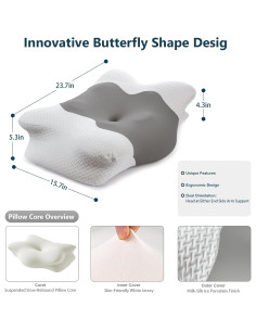 Almohada Ergonómica UIWOYI DXZT de Espuma Viscoelástica 1.6kg 2