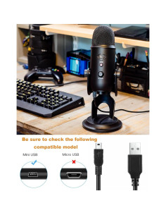 Cable USB A a mini USB 0.8m Blue Yeti Pro y Snowball iCE 2