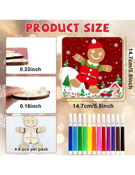 Rompecabezas de Madera Navideños Gisgfim - 8 Piezas para Colorear