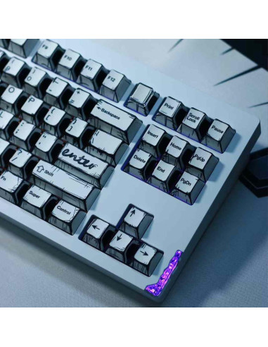 Teclas PBT Retro Manga 141 Teclas Hunfuthr para Teclado Mecánico