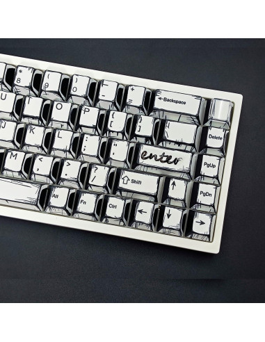Teclas PBT Retro Manga 141 Teclas Hunfuthr para Teclado Mecánico