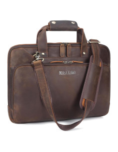 Maletín de Cuero para Laptop 15.6" Unique Retro Bag Marrón