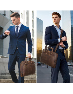 Maletín de Cuero para Laptop 15.6" Unique Retro Bag Marrón 2