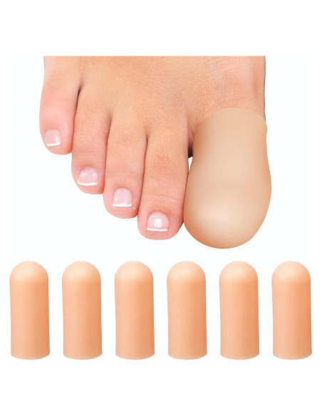 Protectores de Gel para Dedos Homergy - 6 Unidades Grandes Beige