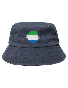Sombrero de Cubo Unisex KCNSEZA Algodón Mapa Sierra Leona