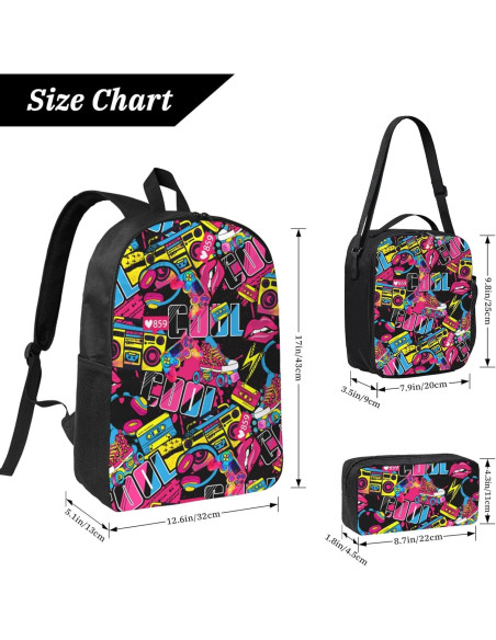 Mochila Escolar 3 en 1 Hip Hop Kid con Almuerzo y Estuche