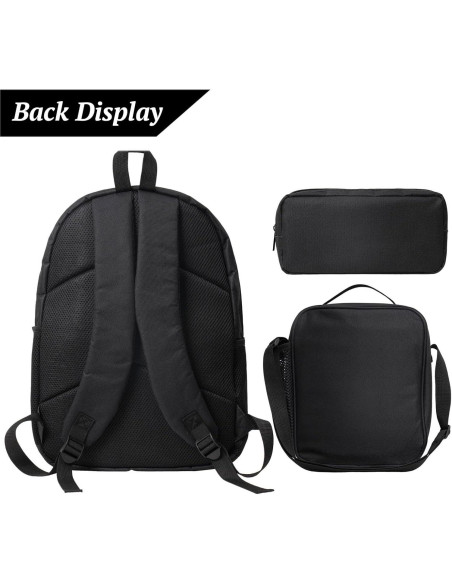 Mochila Escolar 3 en 1 Hip Hop Kid con Almuerzo y Estuche