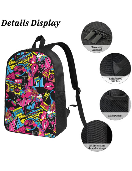 Mochila Escolar 3 en 1 Hip Hop Kid con Almuerzo y Estuche