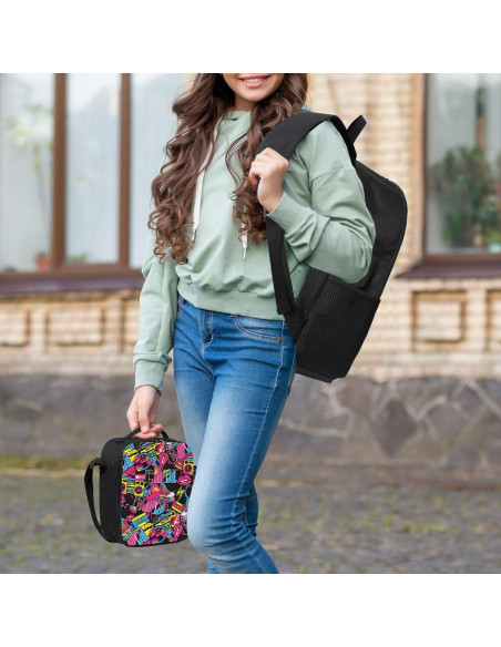 Mochila Escolar 3 en 1 Hip Hop Kid con Almuerzo y Estuche