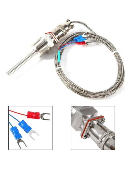 Sonda de Temperatura RTD PT100 Fafeicy 2m Rosca NPT 1/2"
