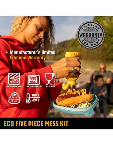 Kit de Comida de Camping UCO 5 Piezas Eco Azul