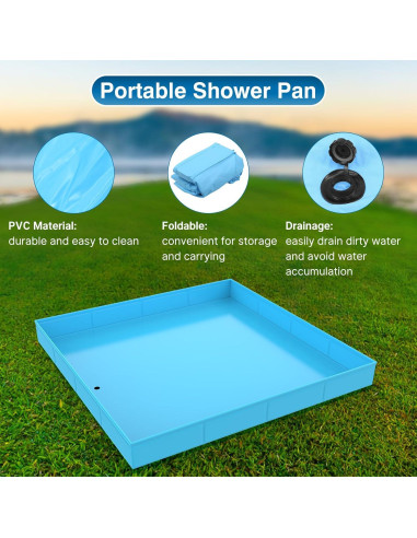 Base de Ducha Portátil ANTEQI HW-006 101.6x101.6cm Azul