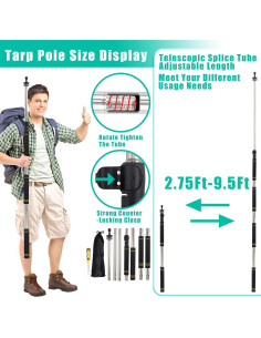 Postes de toldo telescópicos Frebuta 0.84 a 2.9 m acero inoxidable 2