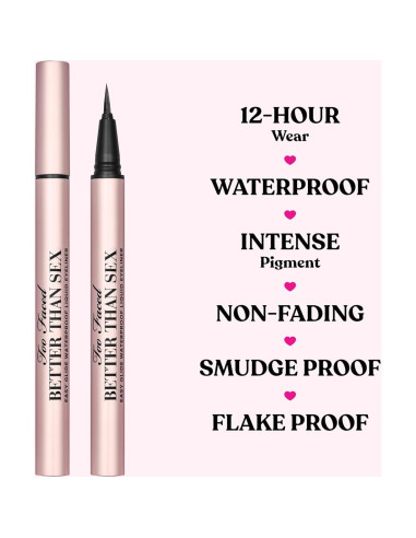 Lápiz Líquido Para Ojos Too Faced Mejor Que El Sexo - Negro, 24h