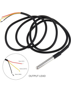 5 Sensores de Temperatura Digital DS18B20 Impermeables 1m 2