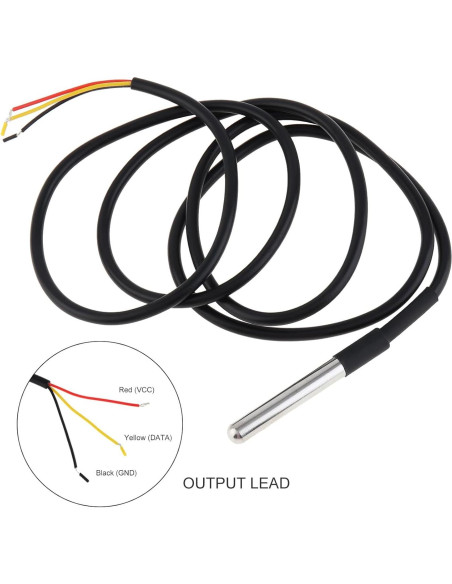 5 Sensores de Temperatura Digital DS18B20 Impermeables 1m