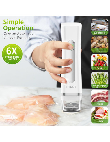 Sellador al vacío portátil HYDMY con 10 bolsas reutilizables