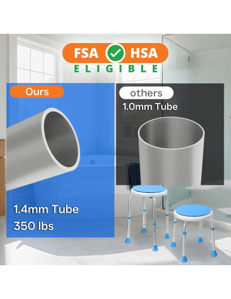 Asiento de Ducha Giratorio 360 Ajustable 39.1-52.1 cm - 158.8 kg