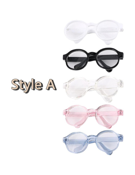 Gafas para muñecas Labubu, juego de 5 accesorios 10-17 cm Gafas para muñecas Labubu, juego de 5 accesorios 10-17 cm