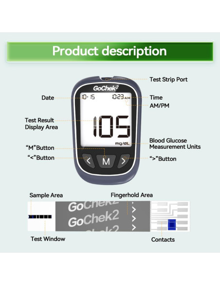 Kit Monitor de Glucosa MicroTech 100 Tiras y Lancetas