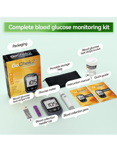 Kit Monitor de Glucosa MicroTech 100 Tiras y Lancetas