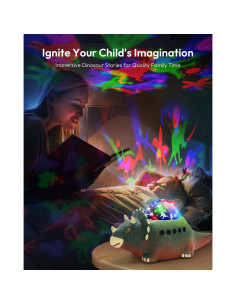 Proyector de Luz Nocturna Dinosaurio Beslike - 8 Colores, 14 Sonidos 2