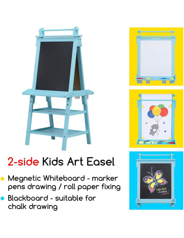 Caballete de Arte para Niños MEEDEN de Madera con Accesorios