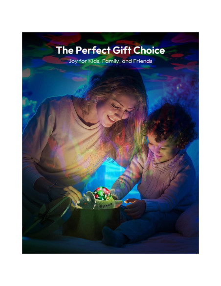 Proyector de Luz Nocturna Dinosaurio Beslike - 8 Colores, 14 Sonidos