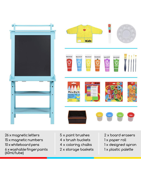 Caballete de Arte para Niños MEEDEN de Madera con Accesorios