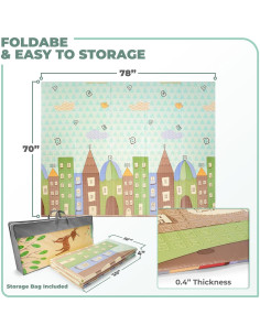 Alfombra de Juego Plegable Sorbus 1.78x2m Impermeable Niños 2