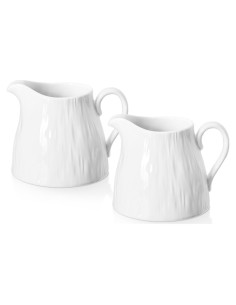 Juego de 2 Jarras de Crema Yedio 110 ml Porcelana Blanca