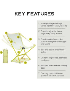 Silla de senderismo reclinable NEMO Moonlite Elite - Citron 2