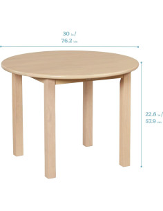 Mesa Redonda Infantil ECR4Kids de Madera Dura 76cm Blanco Antiguo 2