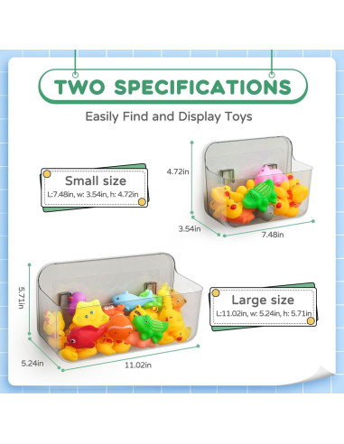 Organizador de Juguetes de Baño Cnbnd 4pcs Transparente