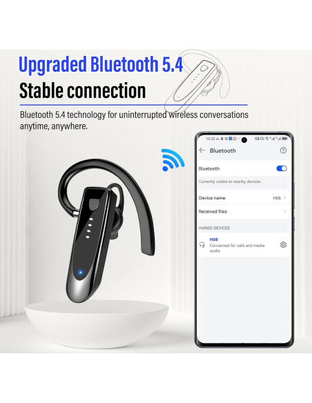 Auricular Bluetooth Inalámbrico H08 Atheewon 20h Llamadas Negro Auricular Bluetooth Inalámbrico H08 Atheewon 20h Llamadas Negro