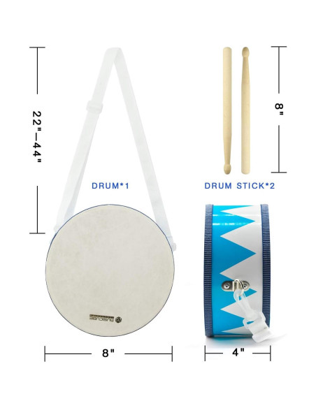 Juego de Tambores para Niños MUSICUBE 20.5 cm Madera Educativo