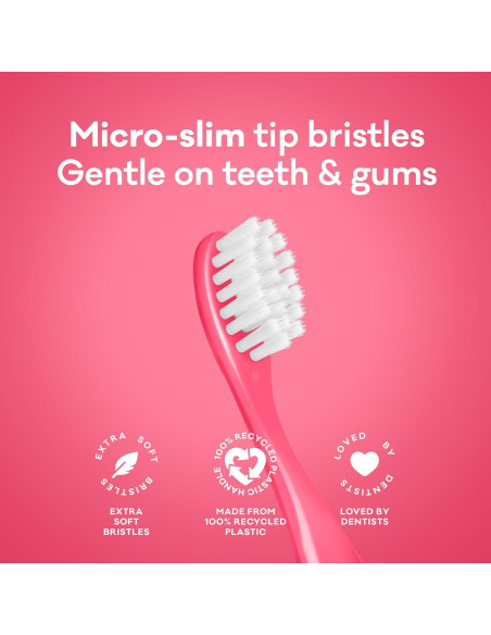 Cepillo de Dientes Grin Kids 100% Reciclado Extra Suave 4 Unidades Azul