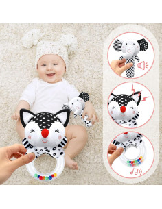 Sonajeros para Bebés XIXILAND 0-6 Meses Animales Suaves 2