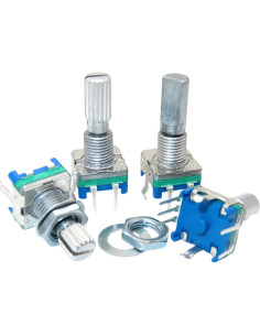 10 Piezas Eje Rotativo EC11 15mm/20mm Potenciómetro 5 Pines 2