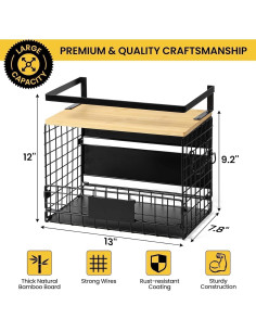 Estante Magnético Snuvid con Parte Superior de Bambú 33x19.8cm 2
